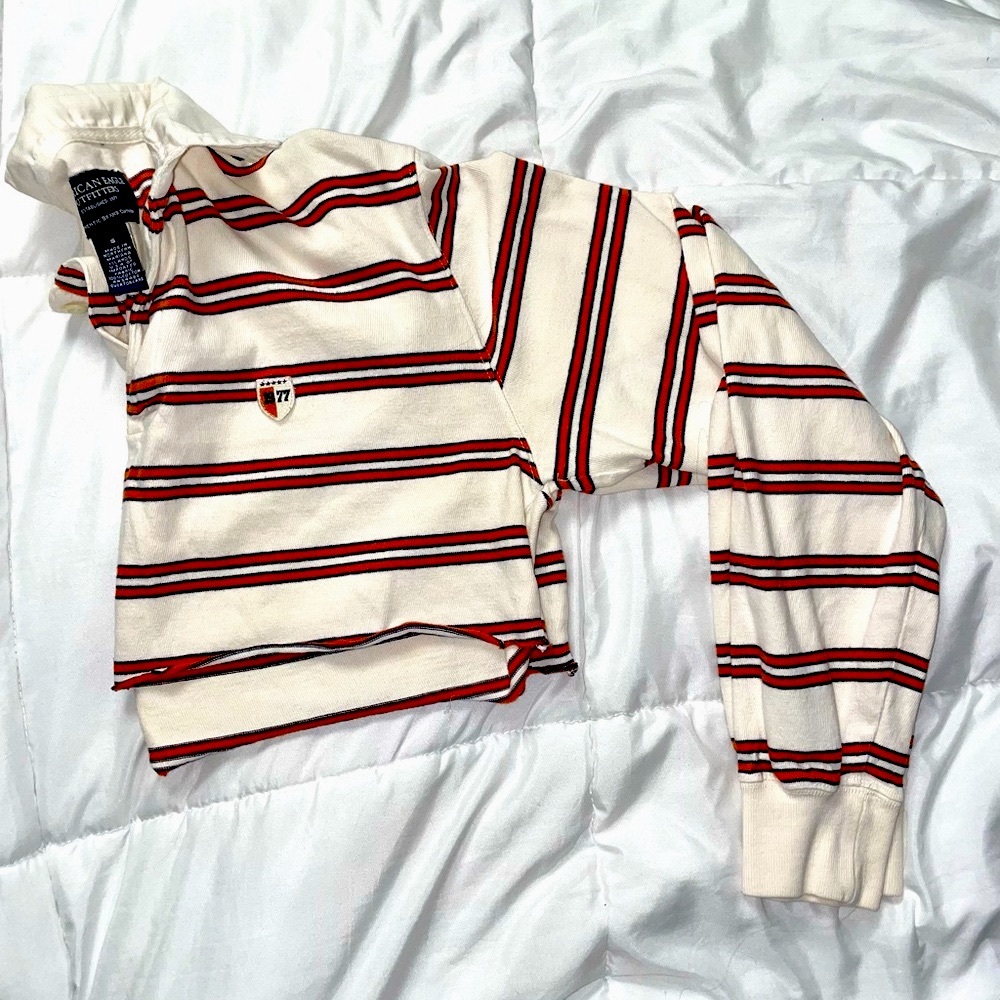 Cropped Long sleeve polo size small